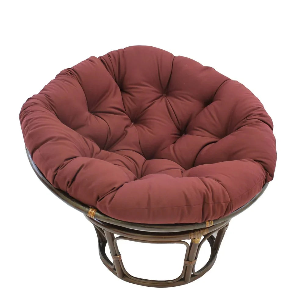 Bali-Papasan-Sessel aus Rattan, 42 Inch, mit Köperstoffkissen