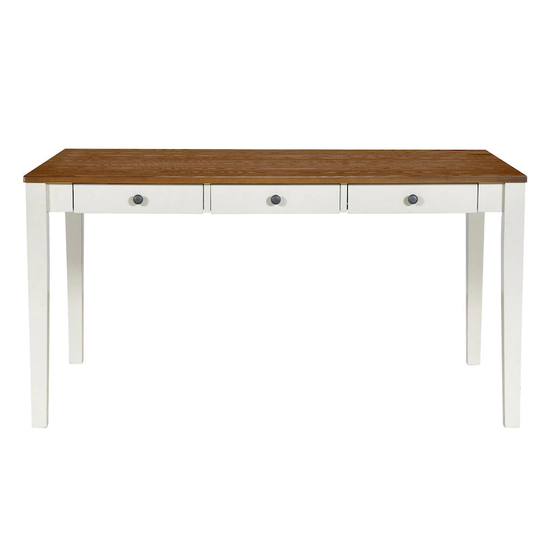 Eetkamerset van hout, 6-delig, met 4 stoelen en een bankje, tafel met lade