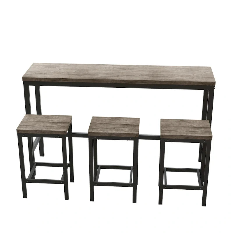 Bartisch-Set mit 3 Hockern