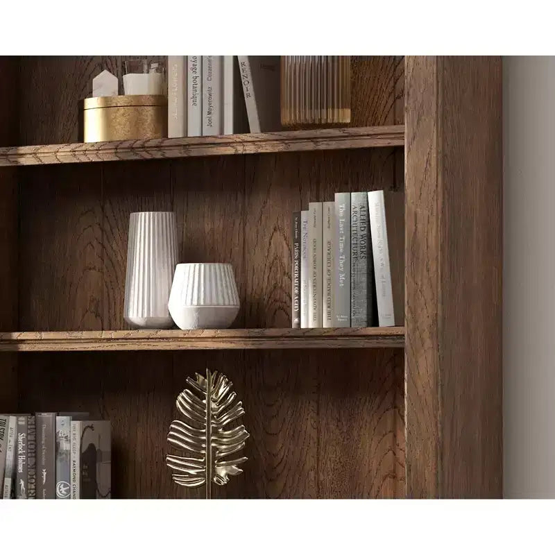 Traditioneller hoher Bücherregal-Wandschrank, 94, Stratton Collection, braun - Martin Furniture