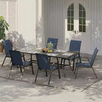 Patio Chairs,Outdoor Stackable Dining Chairs Set of 4/6 All Weather Lightweight Textilene Outdoor Chair Sets with Armrests for Backyard,Pool Deck