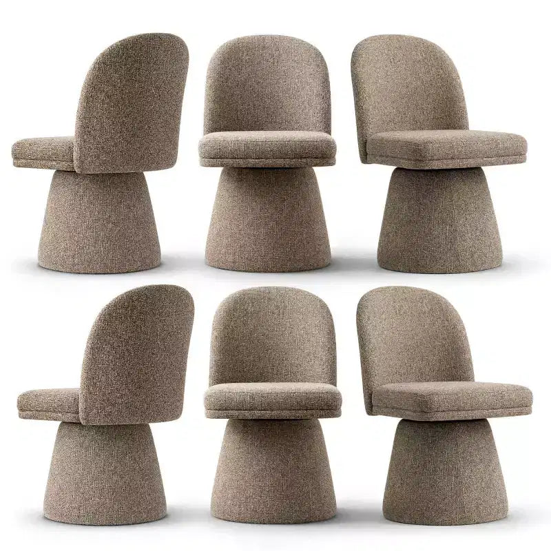 Set van 6 moderne draaibare eetkamerstoelen zonder armleuningen, 360°, met onderstel op voet, elegante accentstoelen voor keuken, eetkamer of kantoor - Panipeachy