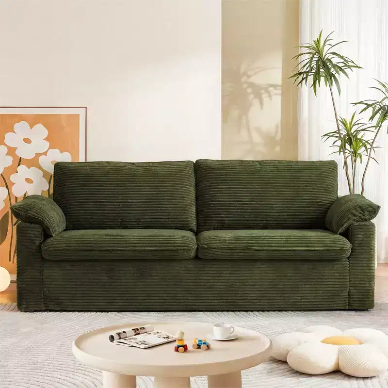 Dyonery 86 Cloud 2-Sitzer-Sofa, tiefe Sitzfläche und breite Armlehnenkissen, stabiler Rahmen, atmungsaktives ergonomisches Design