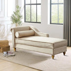 Elegante Franse chaise longue met fluwelen bekleding, opbergruimte en een kussen