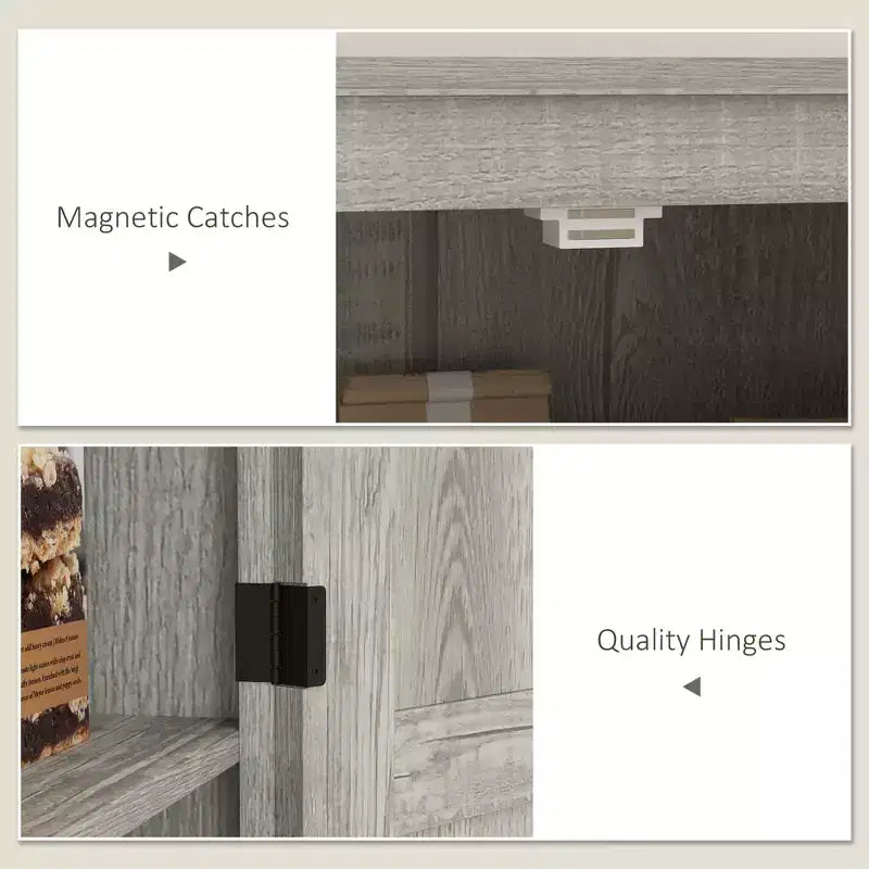Armoire garde-manger de style champêtre HOMCOM 72 avec portes de grange, grand meuble de rangement pour la cuisine avec étagères réglables et tiroir