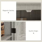 Armoire garde-manger de style champêtre HOMCOM 72 avec portes de grange, grand meuble de rangement pour la cuisine avec étagères réglables et tiroir