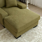 Modernes übergroßes Chaiselongue-Schlafsofa im Mid-Century-Stil mit Kissen