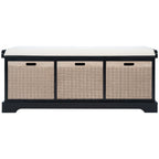 Banc de rangement SAFAVIEH Fiorello avec coussin et 3 tiroirs - 47.3 W x 15 L x 19 H - 47Wx15Dx19H