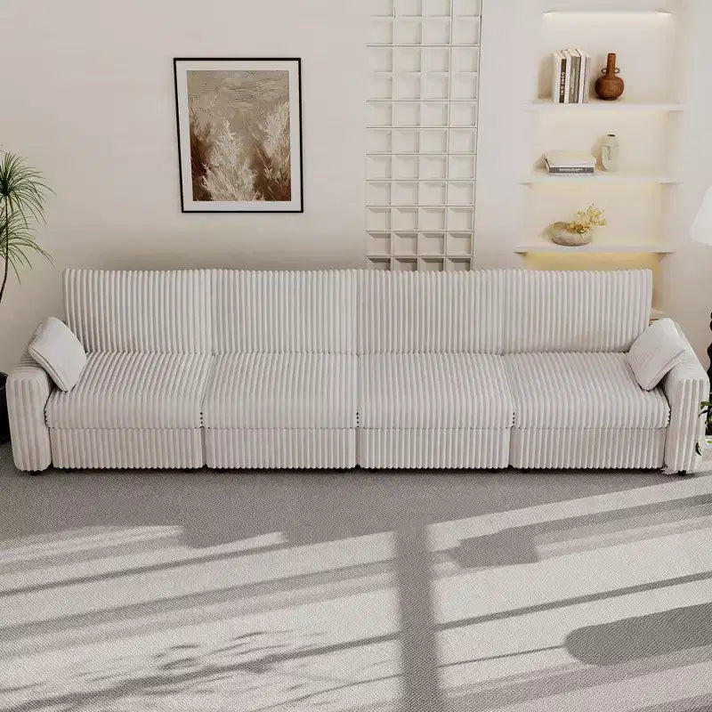 Dyonery modulaire hoekbank van ribfluweel met afneembare, wasbare hoezen