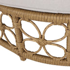 Homan Outdoor-Tagesbett aus Korbgeflecht mit Kissen, hellbraun und beige