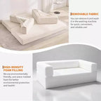 Rozkładana sofa 5 w 1, modułowa sofa do spania z sztruksu o szerokości 78.8 i solidnym stelażu, wielofunkcyjny futon do małych pomieszczeń, salonu i pokoju gościnnego