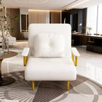 Klappbares Schlafsofa 3-in-1 mit umwandelbarem Sessel - 5-fach verstellbare Rückenlehne mit Kissen, platzsparender Schlafsessel für Wohnzimmer, Schlafzimmer und Büro (Weiß)
