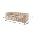 85 Modern Waffle Fabric Couch, Leisure Comfortable Sofa