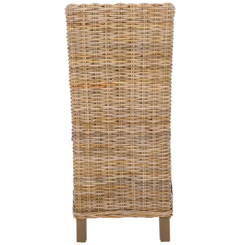 Set aus 2 Esszimmerstühlen aus naturbelassenem Rattan, 19W x 22D x 41H, Boho-Küstenstil
