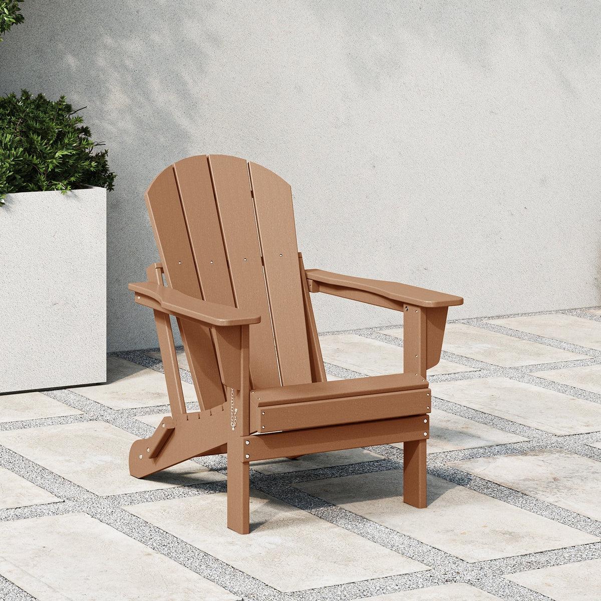 Polytrends Laguna, kleurvaste, weerbestendige, inklapbare Adirondackstoel voor buiten op het terras