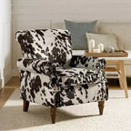 Araceli traditionele houten fauteuil met bloemenstof, hoge rugleuning met vleugels en siernagels| ART OF LIVING DESIGNS