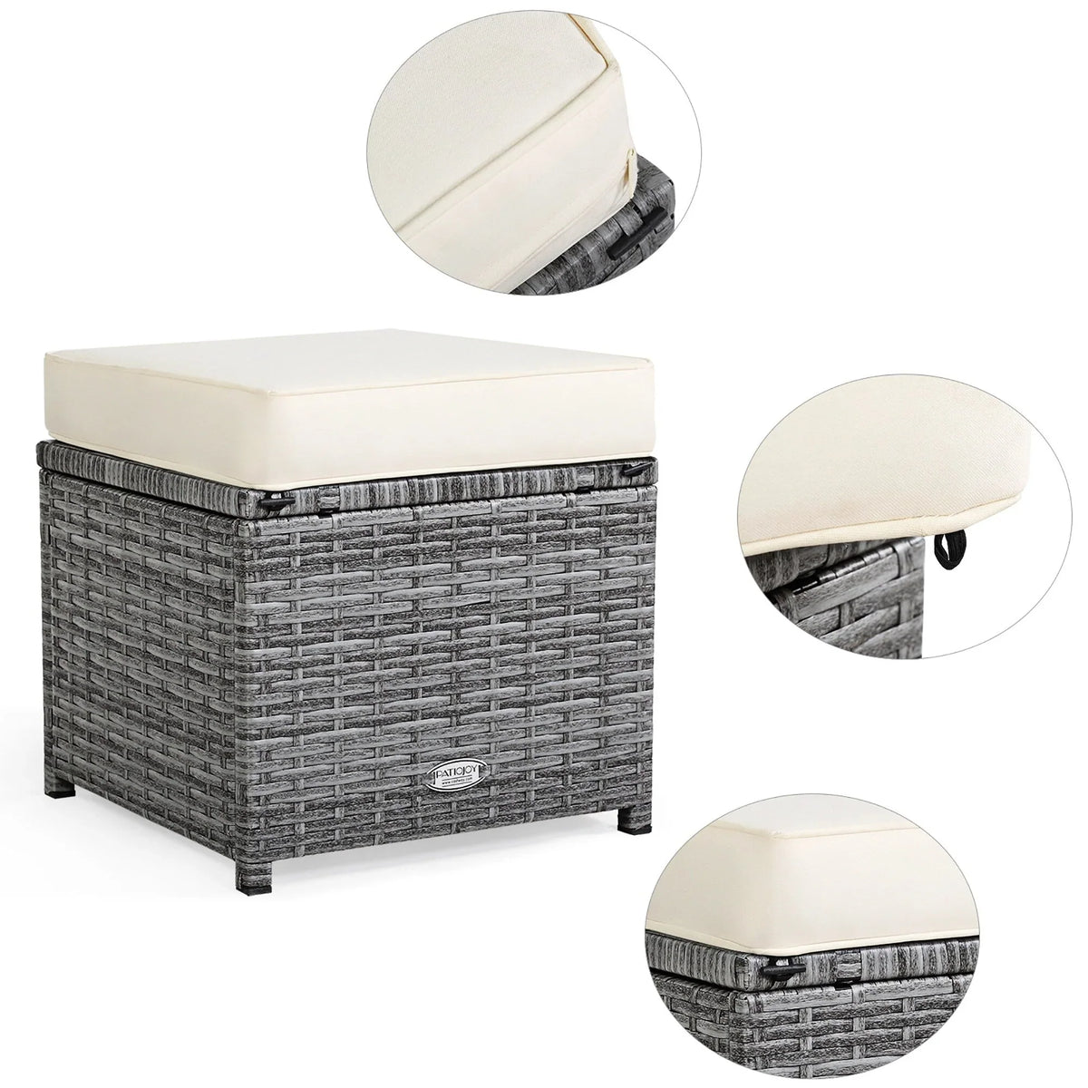 Costway 7-delige diningset van rotan voor het terras, modulaire bank, sofa en voetenbank - bekijk de details