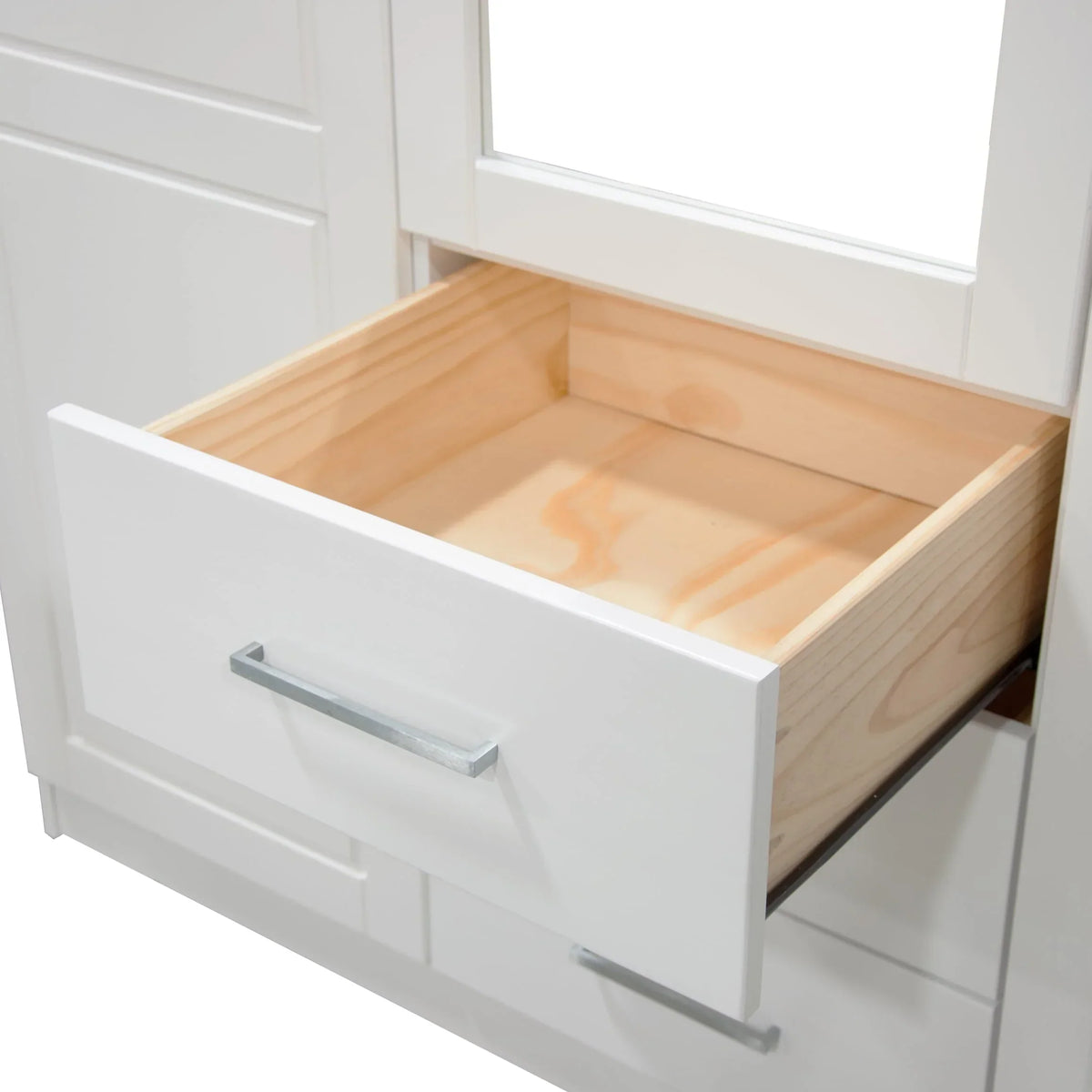 Palace Imports Cosmo-kledingkast met 3 deuren van 100% massief hout, met deuren van massief hout of spiegeldeuren