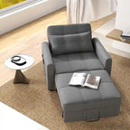 3-in-1 Pull-Out Sofa Bed Sleeper Chair , Convertible Adjustable Foldable Upholstered Lounge Couch