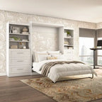 Murphy Bed and Two Shelving Units with Drawers 126-Inch Wall Bed