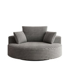 Draaifauteuil voor één persoon van corduroy, chenille en schuim