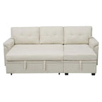 Canapé d’angle convertible et réversible avec lit escamotable, méridienne avec rangement dissimulé et pieds robustes