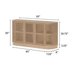 Plank+Beam Contour Sideboard aus Massivholz mit 3 Türen, 59-TV-Ständer fürs Wohnzimmer