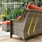 XIZZI 9-piece Outdoor Patio Furniture Conversation Set with Swivel Chair
