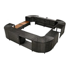 Spa Surround Spa-frame, vierkante modulaire loungeset voor buiten van rotan