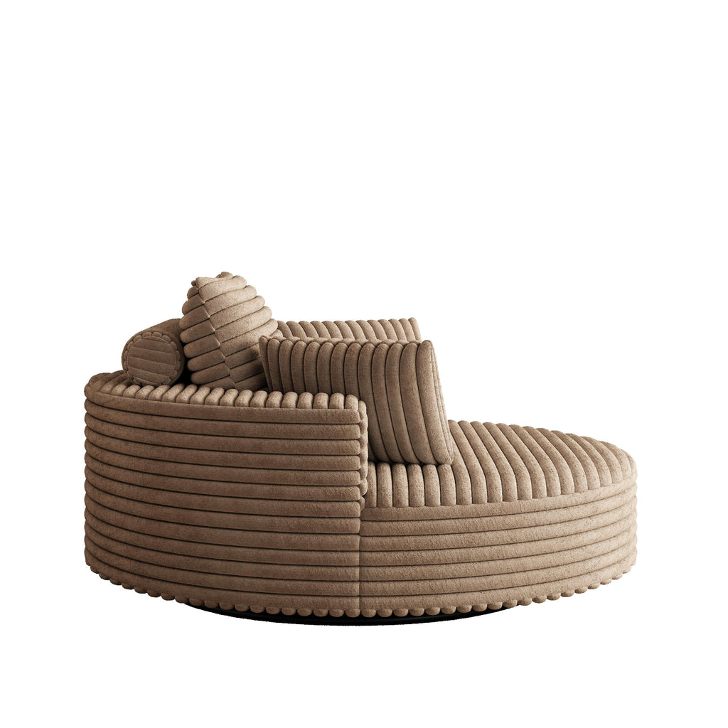 Draaifauteuil voor één persoon van corduroy, chenille en schuim