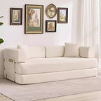 Rozkładana sofa 5 w 1, modułowa sofa do spania z sztruksu o szerokości 78.8 i solidnym stelażu, wielofunkcyjny futon do małych pomieszczeń, salonu i pokoju gościnnego