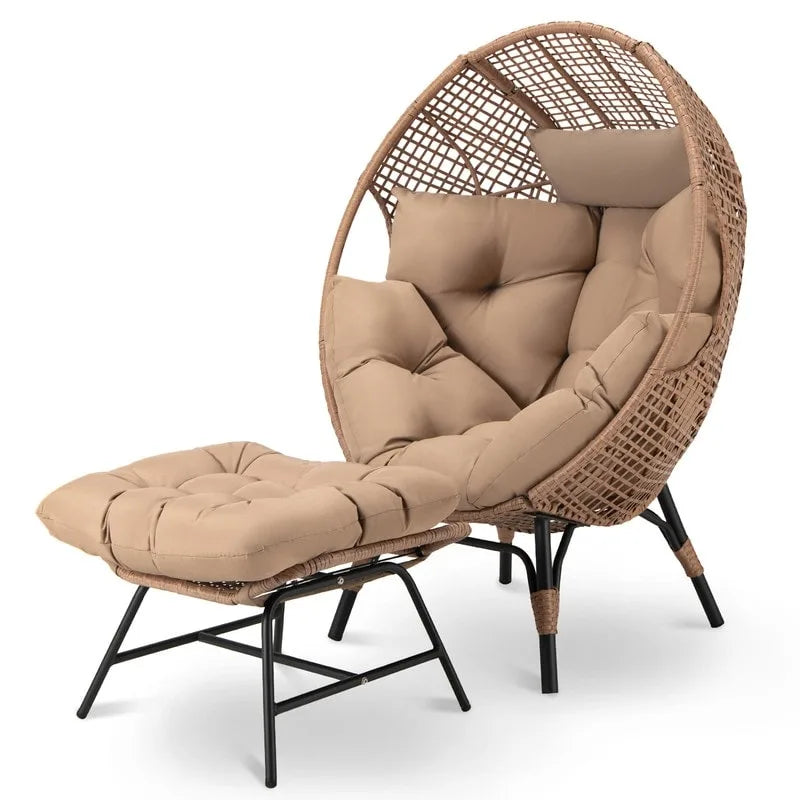 FINCATI eistoel voor binnen, eistoel voor buiten met draagvermogen van 440 lbs, extra grote eistoel met voetenbank, luxe comfortabele eistoel met voetensteun