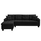 Wohnlandschaft mit L-förmiger Chaiselongue und Getränkehalter