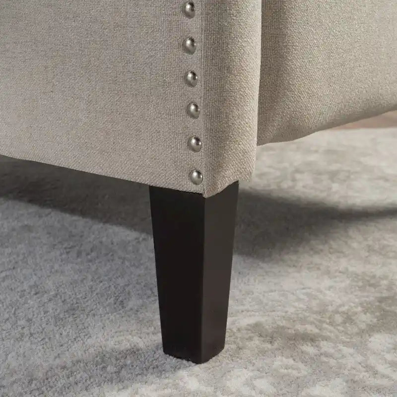 Gestoffeerde fauteuil met vleugelrugleuning en kantelmechanisme, klassieke stijl, blikvanger voor de woonkamer