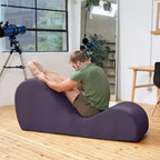 Méridienne élégante Avana pour le yoga - Fabriquée aux États-Unis - Idéale pour les étirements, la détente, l’exercice et plus encore, 60D x 18W x 26H pouces, gris clair