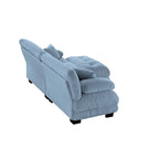 L-vormige loveseat, hoekbank van chenille met lendenkussens