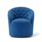 Lot de 2 fauteuils tonneaux modernes pivotants à 360 degrés, revêtement en velours et dossier capitonné à boutons SEYNAR