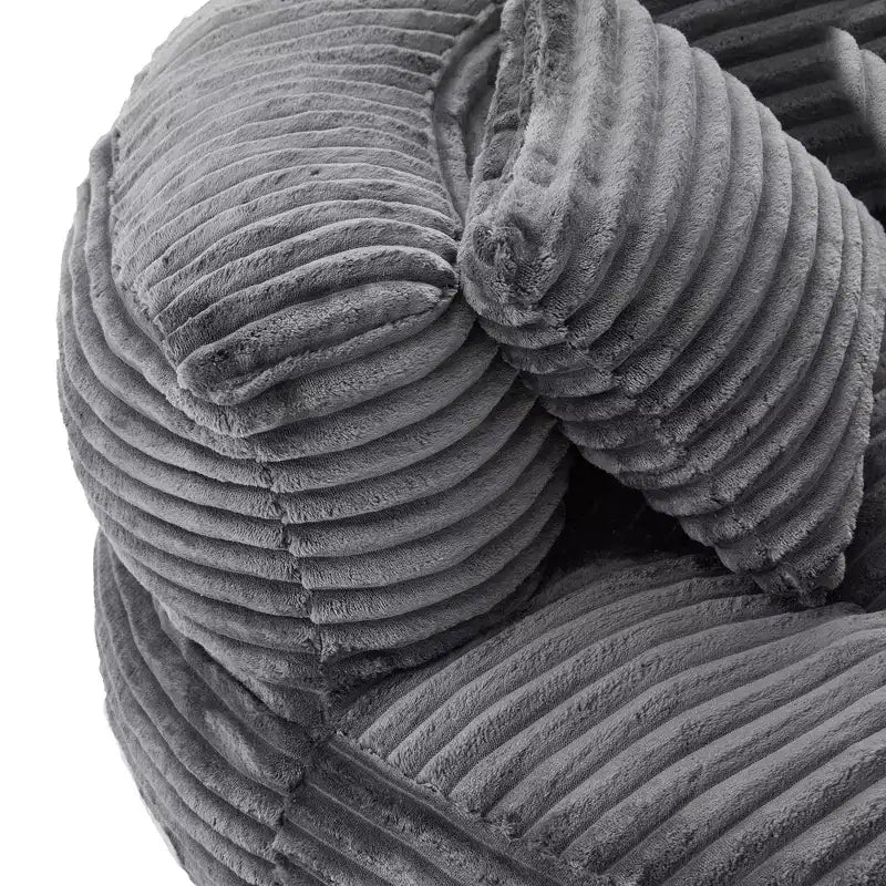 Sofa typu bean bag dla dorosłych i dzieci, duży fotel typu bean bag z sztruksu, 3 poduszkami i podłokietnikami do salonu lub sypialni