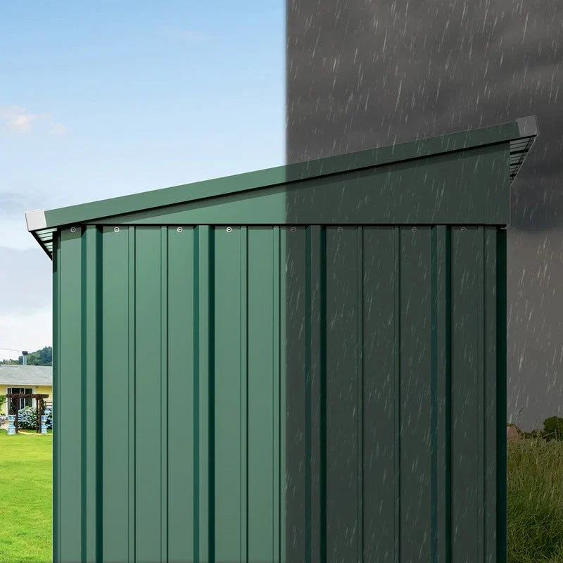 Metalen tuinschuur voor buitenopslag met afsluitbare deur voor tuinmeubels en gereedschap