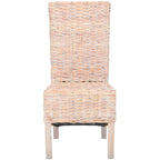 Set aus 2 Esszimmerstühlen aus naturbelassenem Rattan, 19W x 22D x 41H, Boho-Küstenstil