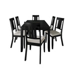 Klasyczny drewniany zestaw jadalniany CraftPorch, 7-elementowy