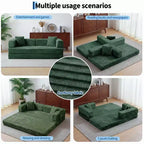 80.7 5-in-1 Convertible Sleeper Sofa Bed ??Corduroy, 1200 lbs, No Assembly