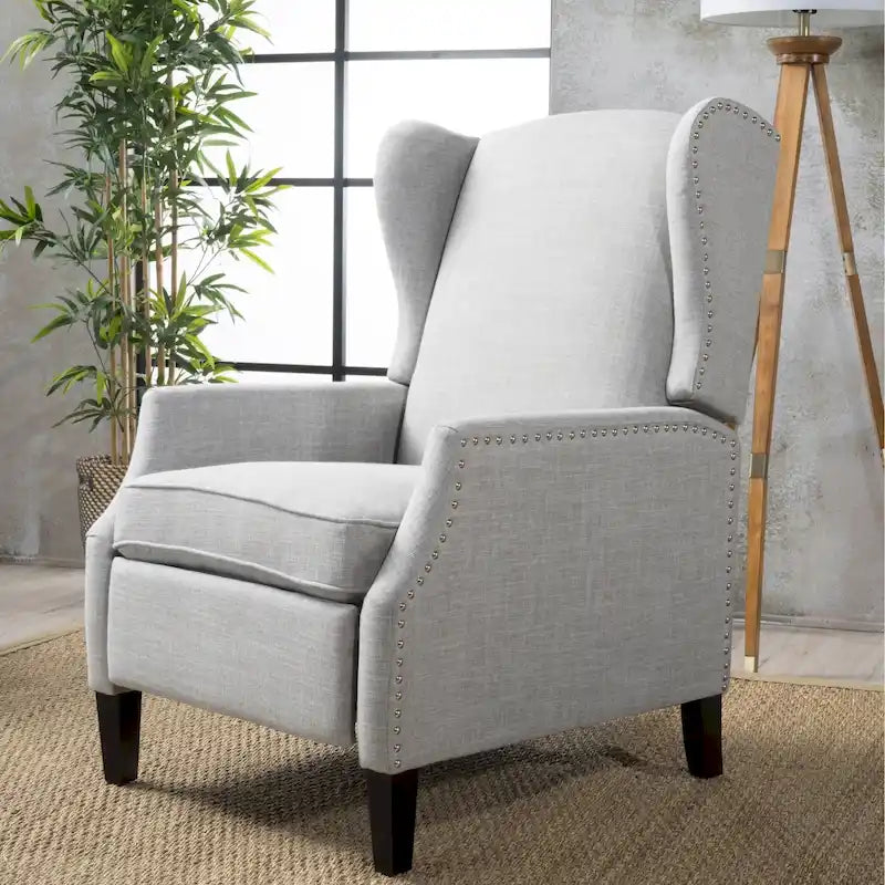 Gestoffeerde fauteuil met vleugelrugleuning en kantelmechanisme, klassieke stijl, blikvanger voor de woonkamer
