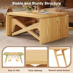 Table basse 2-en-1, table de salle à manger extensible, table à hauteur réglable pour la maison et le bureau, gain de place - ModernLuxe