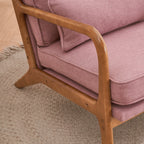 Tapicerowany fotel akcentowy w stylu mid-century modern