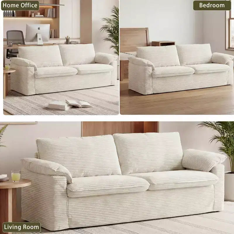Dyonery 86 Cloud 2-Sitzer-Sofa, tiefe Sitzfläche und breite Armlehnenkissen, stabiler Rahmen, atmungsaktives ergonomisches Design