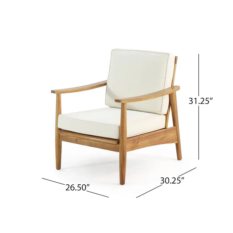 Ensemble de salon de jardin 4 places en bois d’acacia Willowbrook de Christopher Knight Home