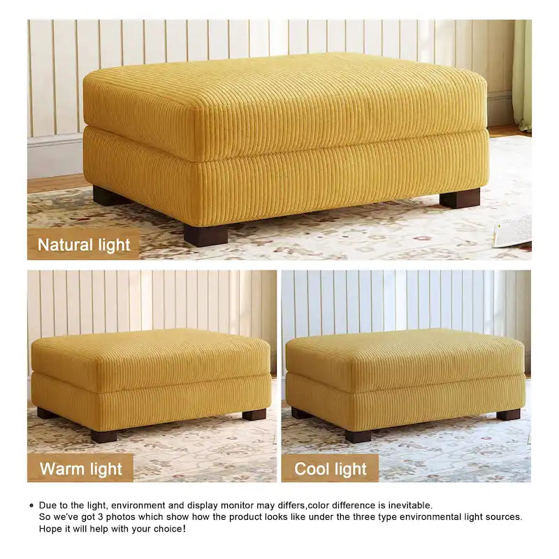 Moderne extra grote poef van ribfluweel
