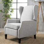 Gestoffeerde fauteuil met vleugelrugleuning en kantelmechanisme, klassieke stijl, blikvanger voor de woonkamer