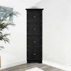 Tall Corner Storage Cabinet with 8 Doors and 4 Shelves